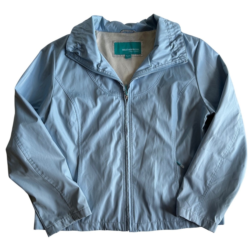 Weatherproof Garment Company Light Blue Zip Up Jacket Women's XL‎ Lightweight